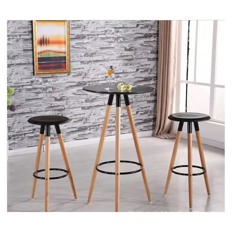 Mesa alta de madera negro 60cm - Mesas hosteleria