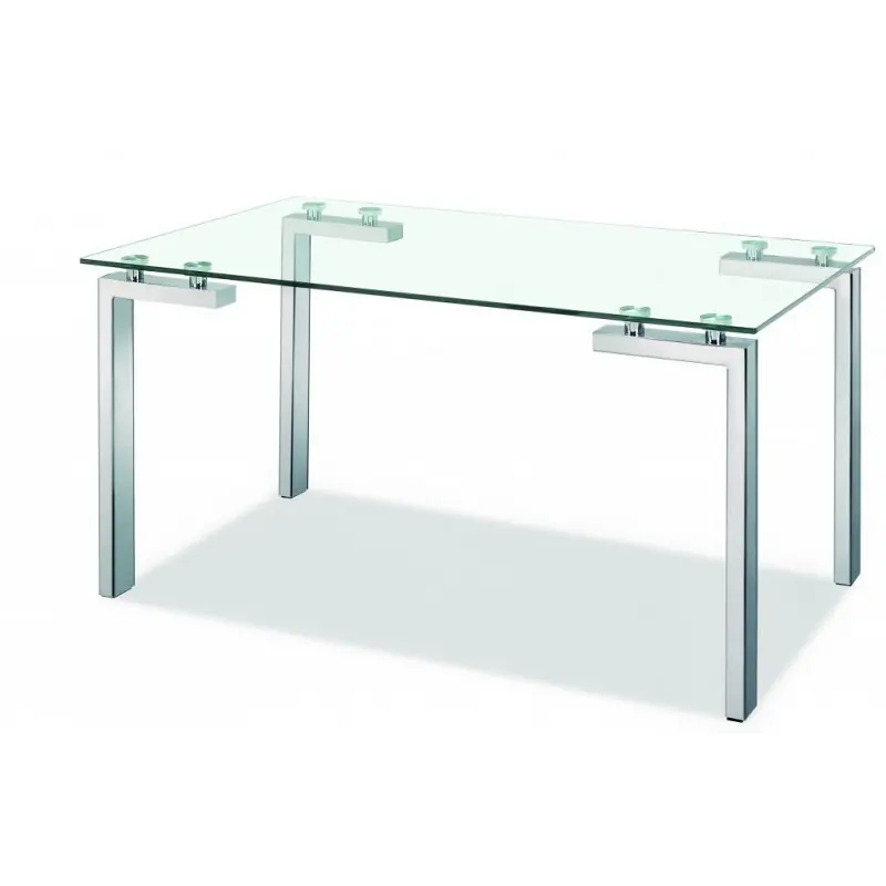 Mesa de cristal Paris patas cromadas 140×80 cm - Escritorios