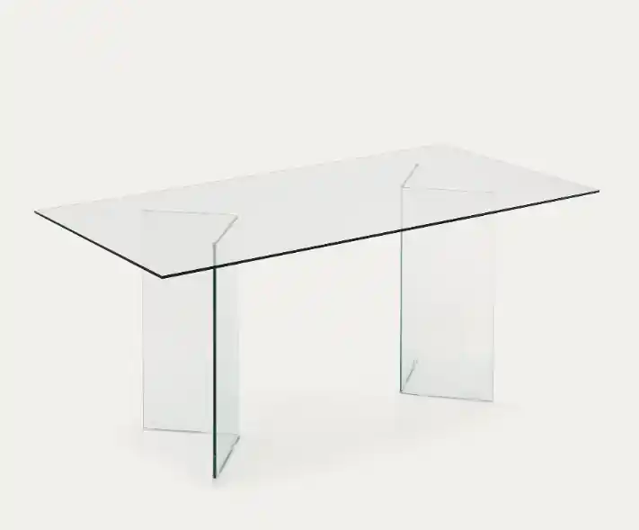 Mesa de comedor cristal transparente ghost 180×90 cm - Mesas de comedor