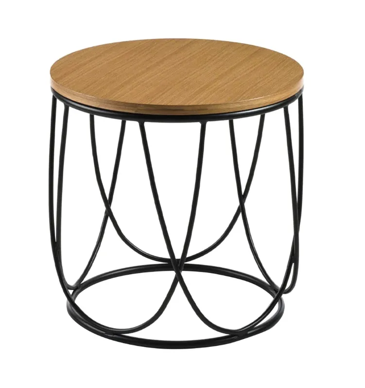Mesa de centro Aura roble acero negro 42 cm - Mesas de centro y auxiliares