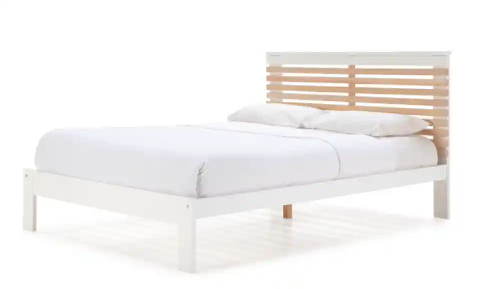 Cama Vectra DM/PINO blanco 140×190 cm - Camas y canapes