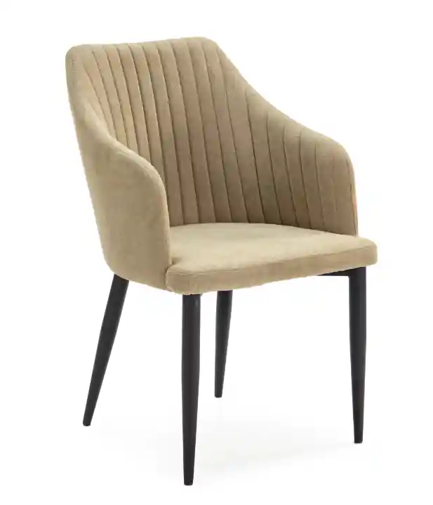 Sillon Nadi tela verde pata negra - Sillones butacas divanes