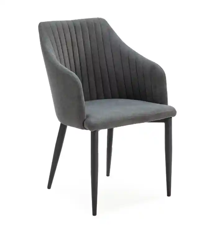 Sillon Nadi tela gris oscuro pata negra - Sillones butacas divanes