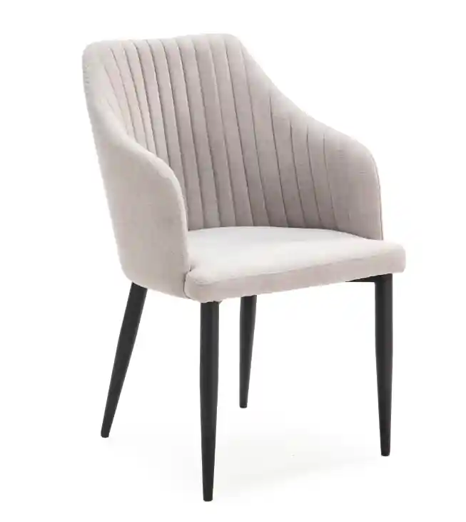 Sillon Nadi tela gris claro pata negra - Sillones butacas divanes