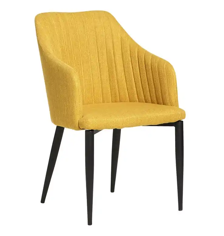 Sillon dani tela mostaza claro pata negra - Sillas