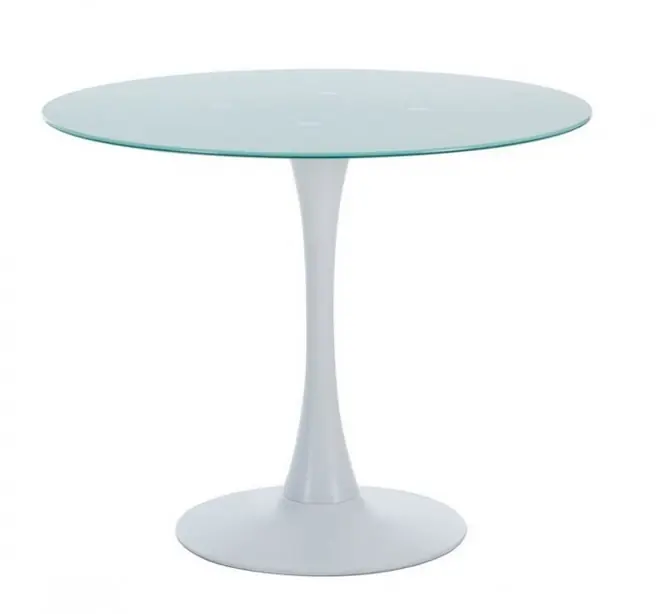 Mesa tulip redonda cristal blanco 90 cm - Mesas de cocina