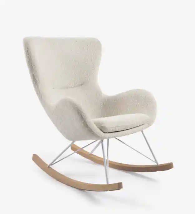 Mecedora Hanse de borreguito blanco - Sillones butacas divanes