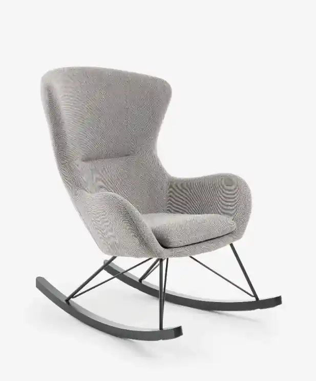 Mecedora Hanse tela gris - Sillones butacas divanes