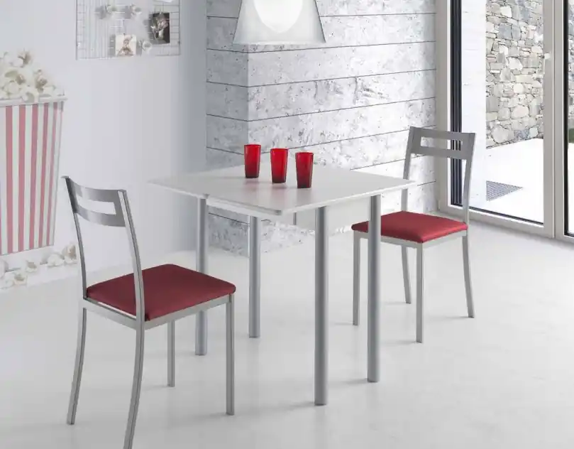 Mesa de cocina extensible Nisa MDF blanca 80×40-80 cm