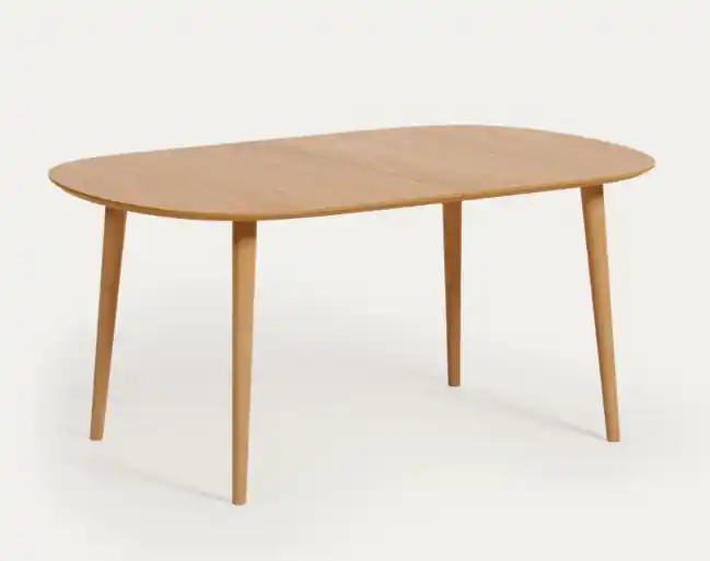 Mesa nordica redonda extensible roble natural 160-260×100 cm