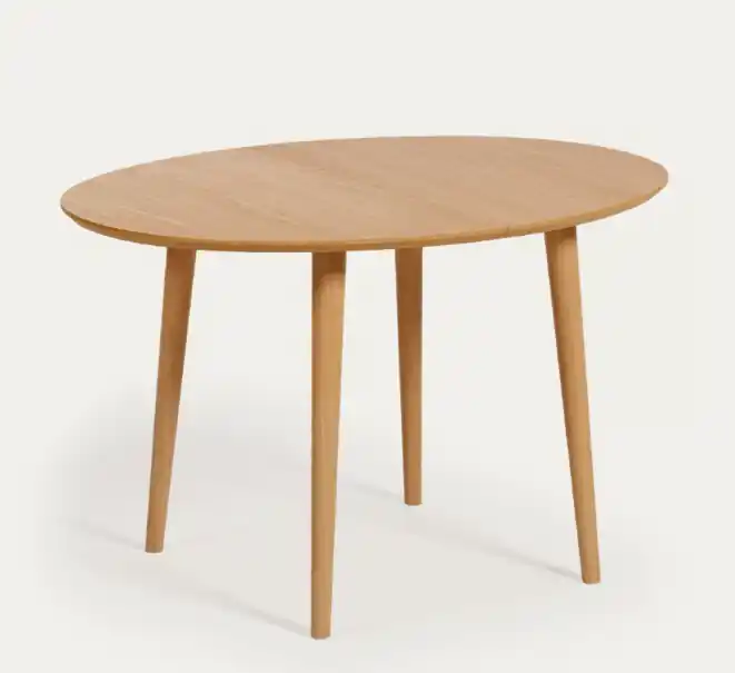 Mesa nordica redonda extensible roble natural 120-200×120 cm