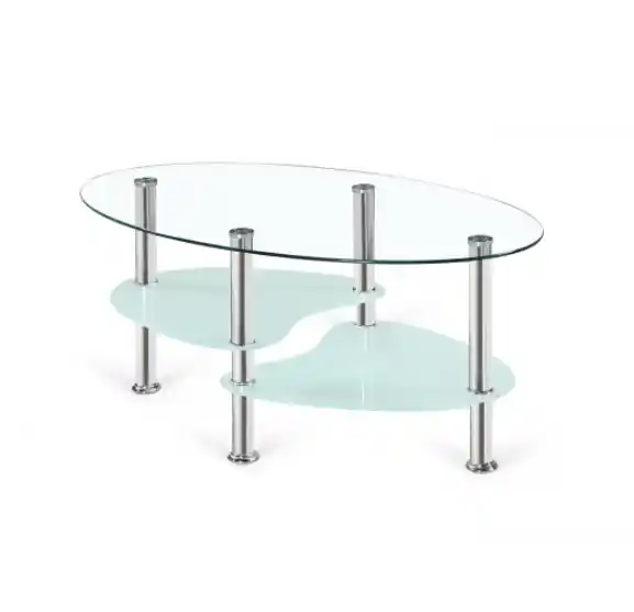 Mesa centro Brandy cristal transparente y translúcido 90x55cm - Mesas de centro y auxiliares