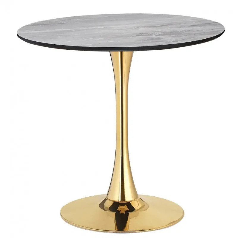Mesa Tulip imitación mármol metal dorado 90 cm - Mesas de comedor