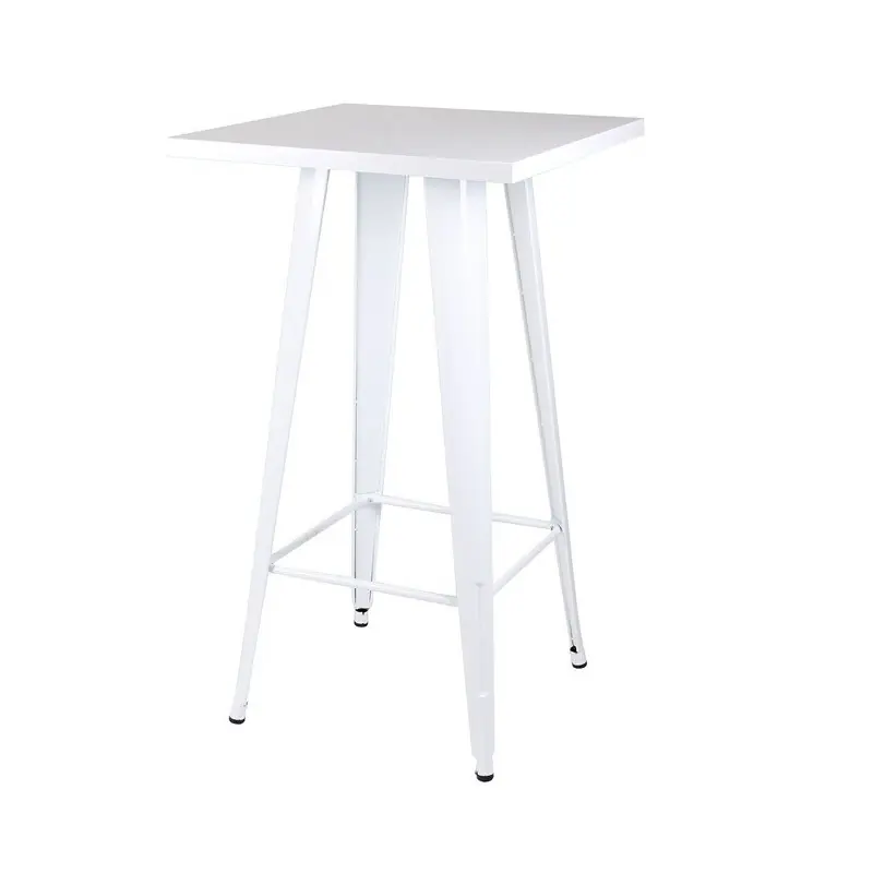 Mesa alta 60×60 Tolix blanco - Mesas