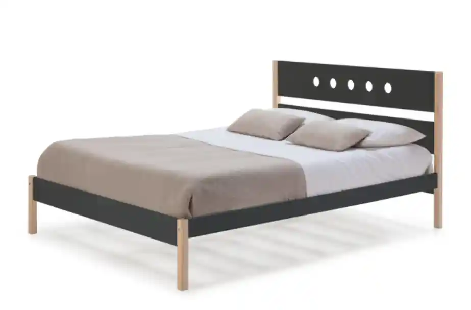 Cama Compte madera DM/PINO antracita 140x190cm - Camas y canapes