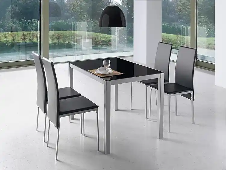 Mesa de cocina Tavira cristal negro 110×75 cm - Mesas de cocina