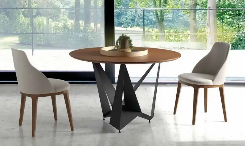 Mesa skorpio circular nogal 120cm - Mesas de comedor
