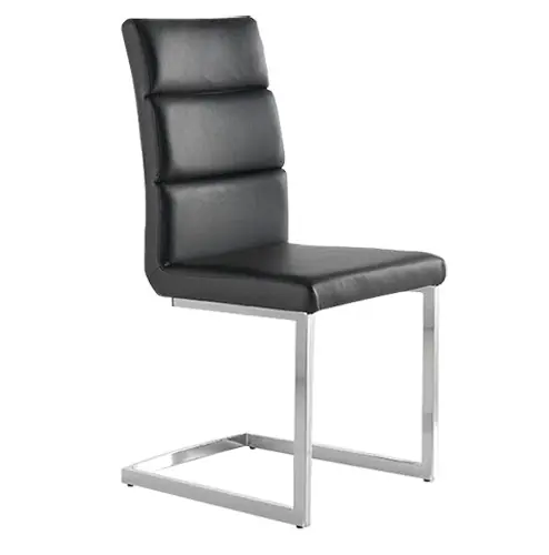 Silla moderna polipiel negro acero cromado - Sillas