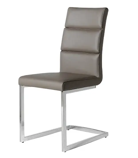 Silla moderna polipiel marron acero cromado - Sillas