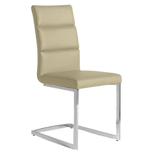 Silla moderna polipiel beige acero cromado - Sillas