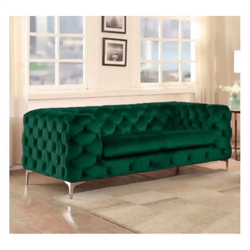Sofá Chester Royal terciopelo verde 2 plazas - Sofas