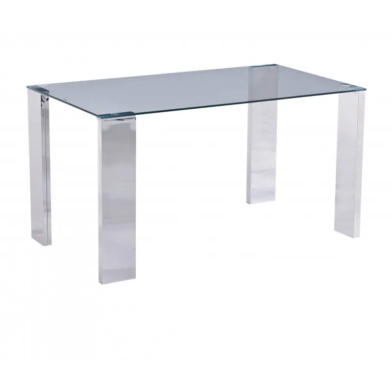 Mesa de cristal Paris new patas cromadas 160×90 cm - Mesas de comedor
