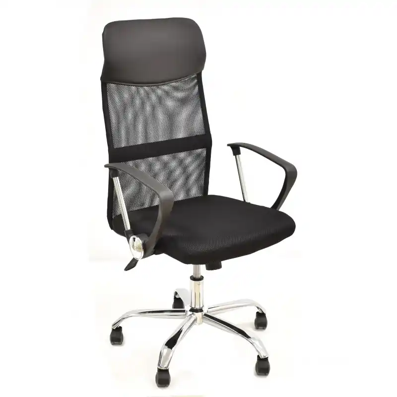 Sillón de oficina basculante malla y tejido mesh negro - Sillas oficina operativas