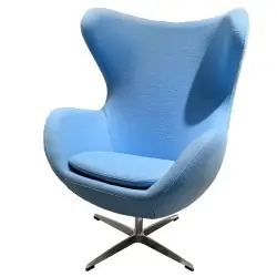 Sillon giratorio Egg tejido cachemira azul - Sillones