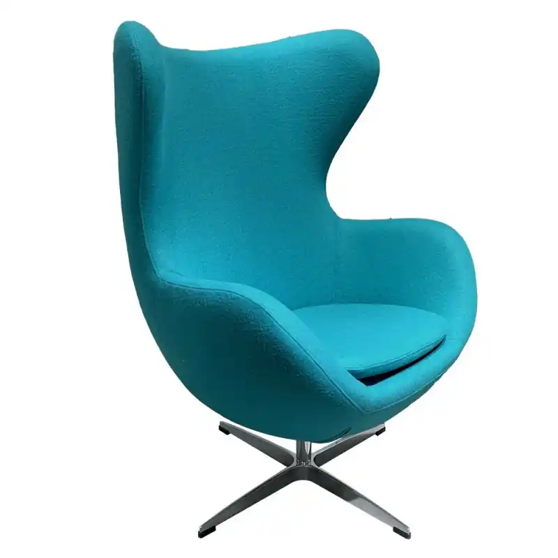 Sillon giratorio Egg tejido cachemira turquesa - Sillones