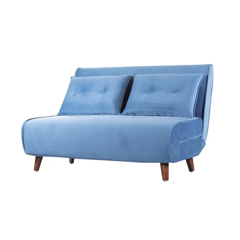 Sofá cama Valery 2 plazas velvet azul - Sofa-Cama