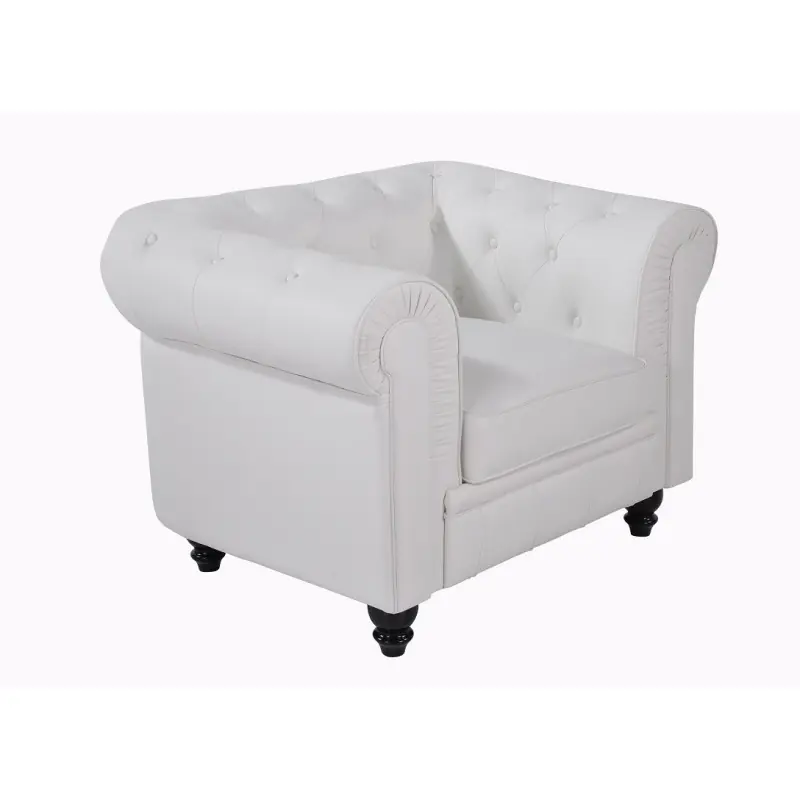 Sillon chester similpiel blanca - Sillones
