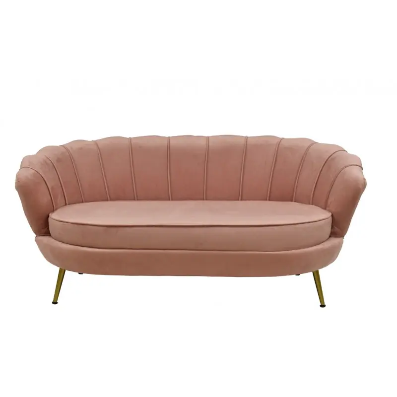 Sofa Marta tapizado velvet rosa 3 plazas - Sofas