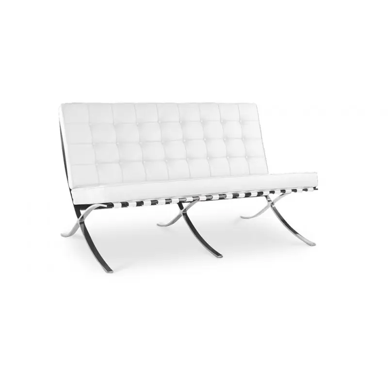 Sofa Barcelona similpiel blanca 2 plazas - Sofas