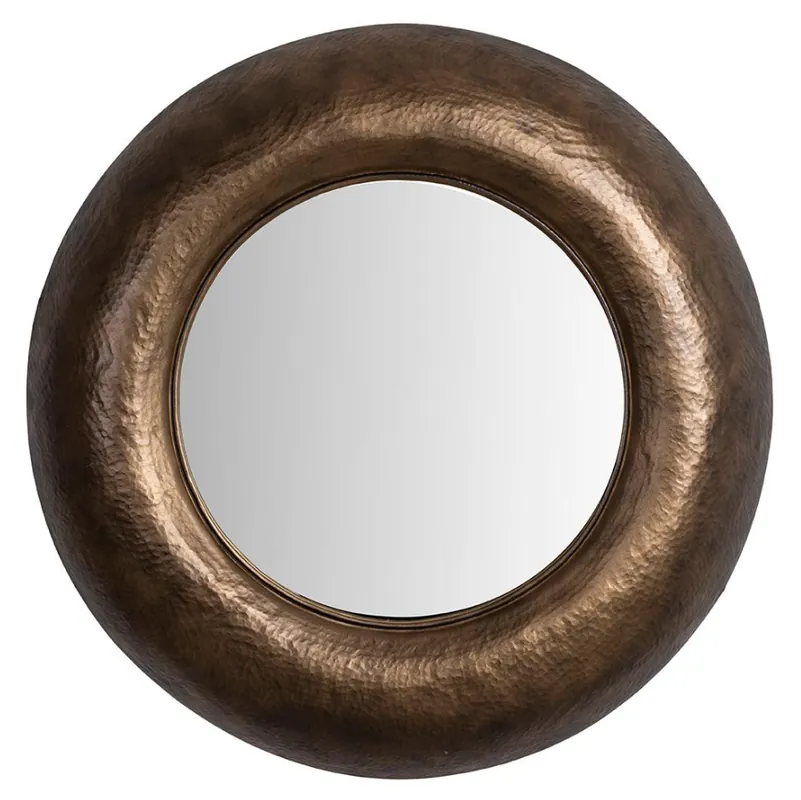 Espejo redondo metal cobre martilleado 86cm - Espejos