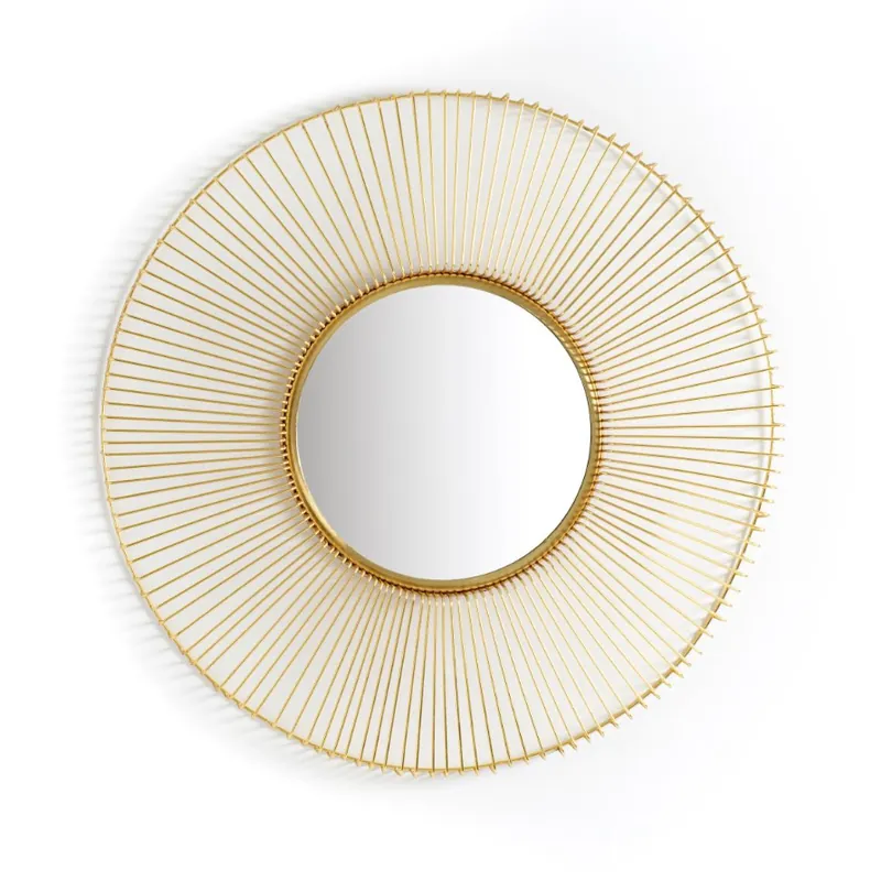 Espejo redondo varillas metal dorado 76cm - Espejos