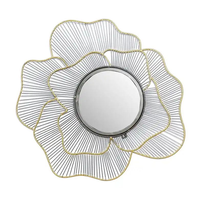 Espejo Flor metal zinc y oro - Espejos