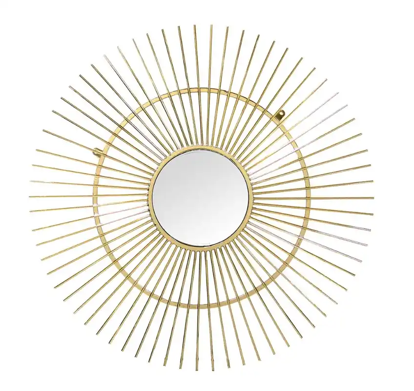 Espejo redondo varillas metal dorado 78cm - Espejos