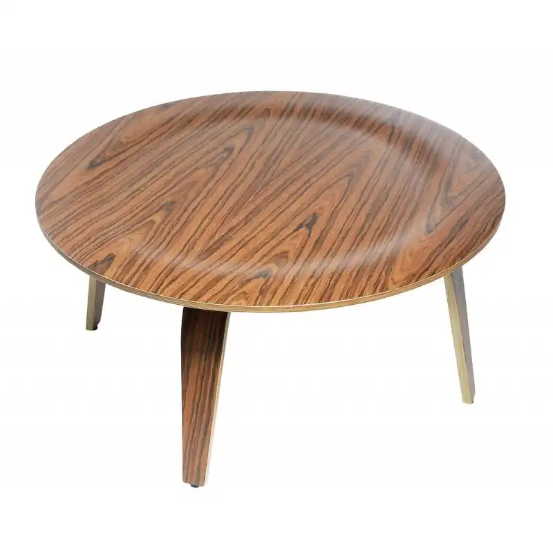 Mesa auxiliar redonda madera curvada palo rosa 87cm - Mesas de centro y auxiliares
