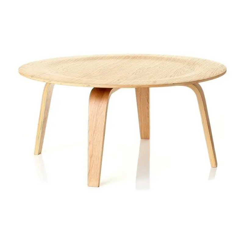 Mesa auxiliar redonda madera curvada fresno 87cm - Mesas de centro y auxiliares