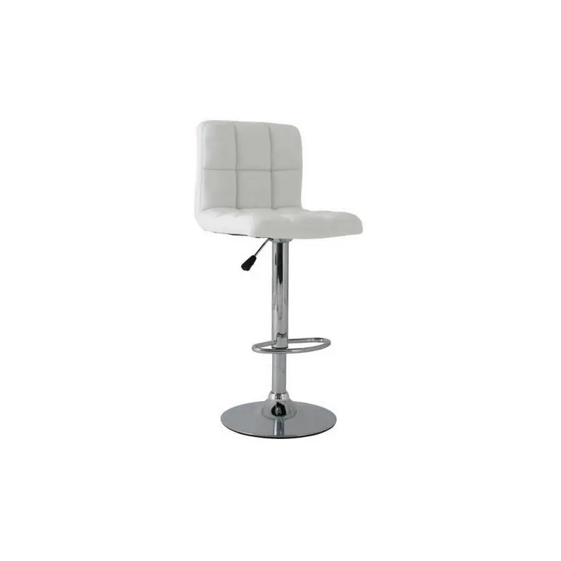 Taburete cromado similpiel blanca - Taburetes hosteleria