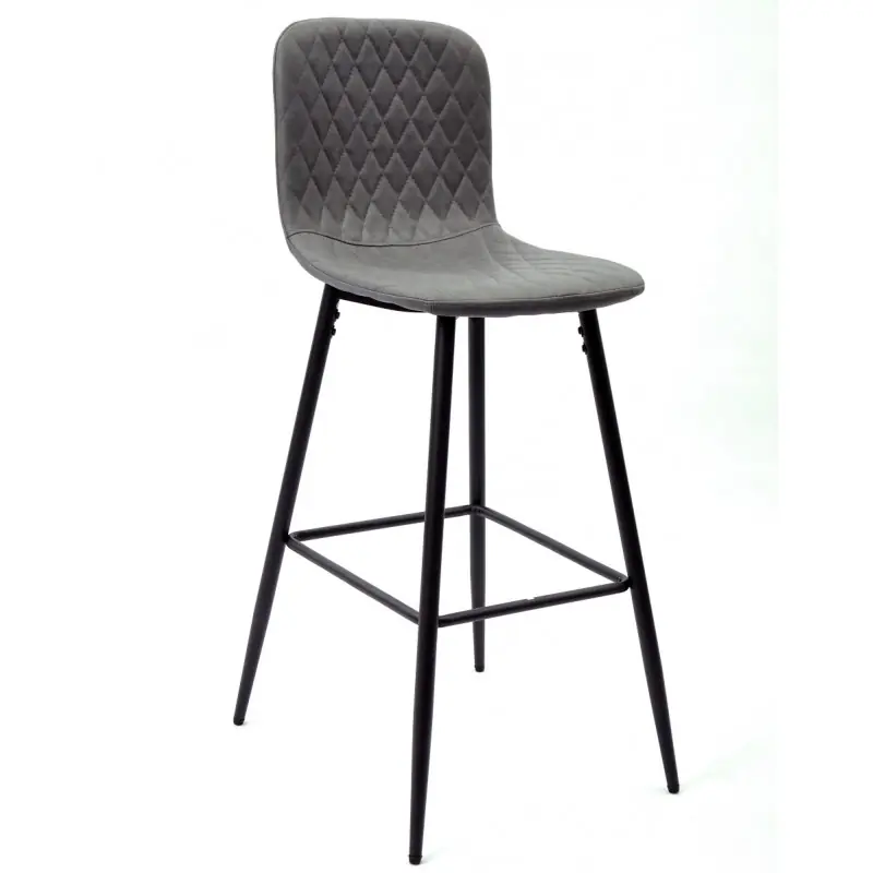 Taburete Marvis tejido técnico gris costuras en rombos 72,5cm - Taburetes hosteleria