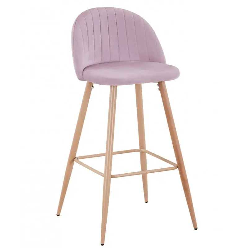 Taburete Velvet new terciopelo rosa - Taburetes y puff