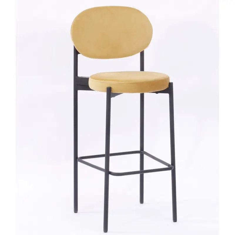 Taburete retro velvet amarillo - Taburetes y puff