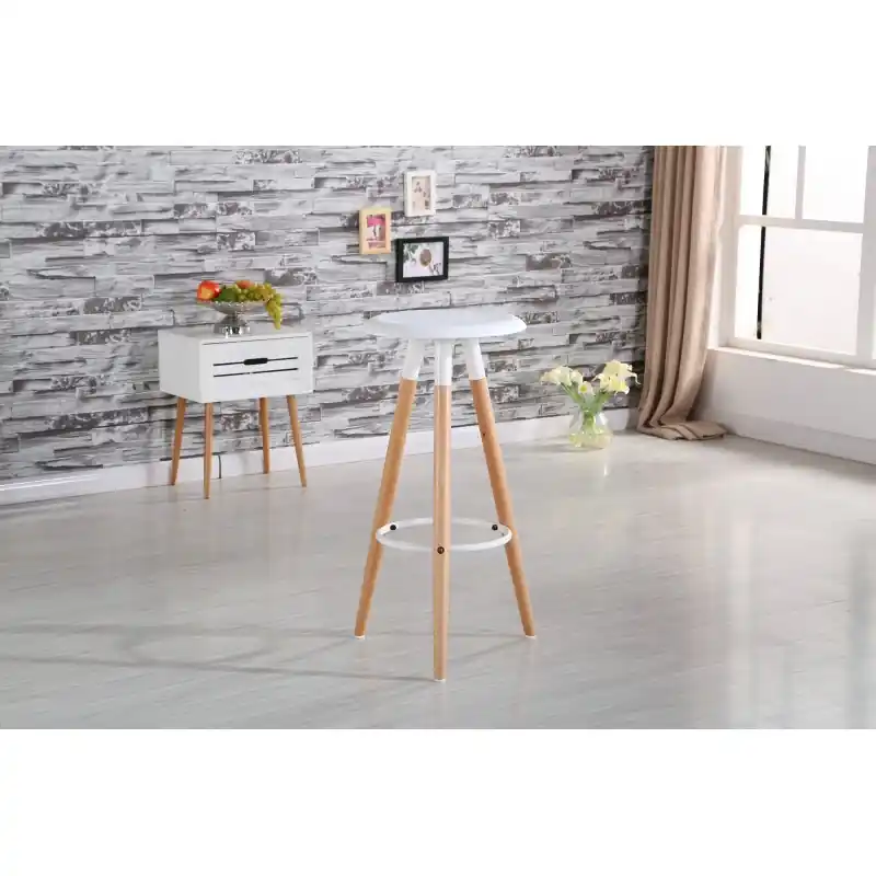 Taburete de madera polipropileno blanco - Taburetes hosteleria