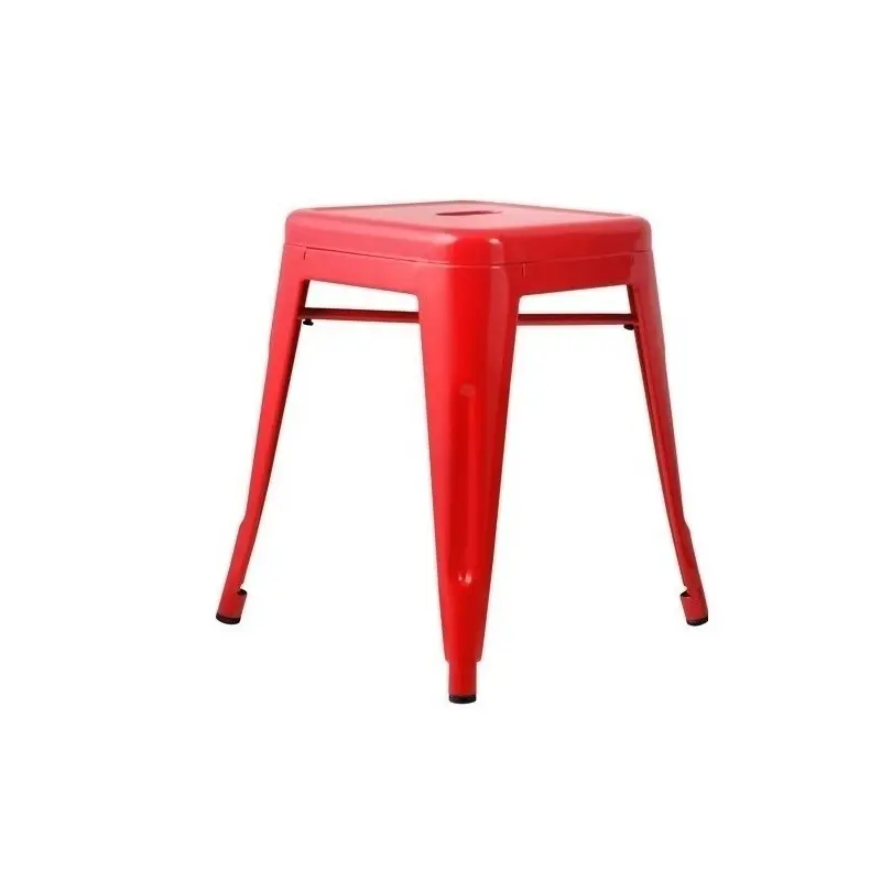 Taburete bajo apilable tolix acero rojo - Taburetes hosteleria