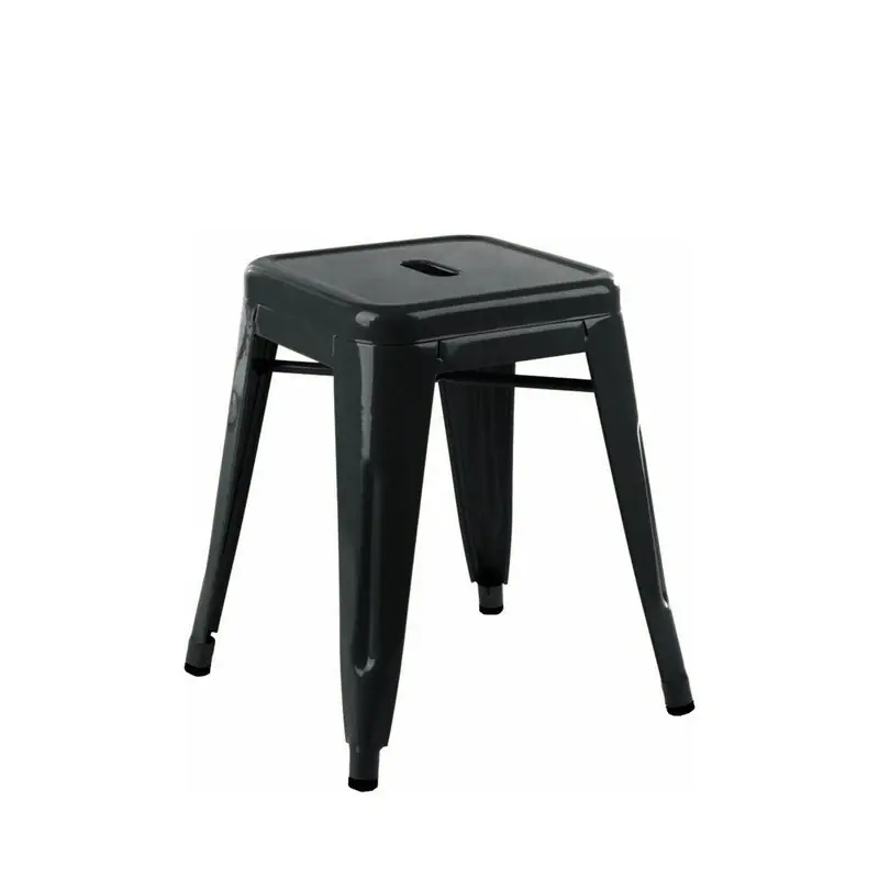 Taburete bajo apilable tolix acero negro - Taburetes hosteleria