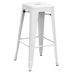 Taburete apilable tolix acero blanco - Taburetes hosteleria