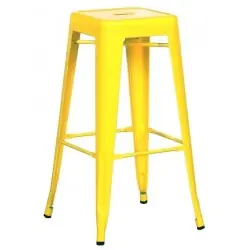 Taburete apilable tolix acero amarillo - Taburetes hosteleria