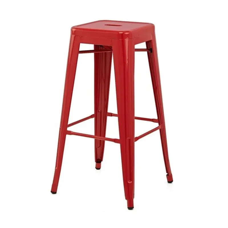 Taburete apilable tolix acero rojo - Taburetes hosteleria