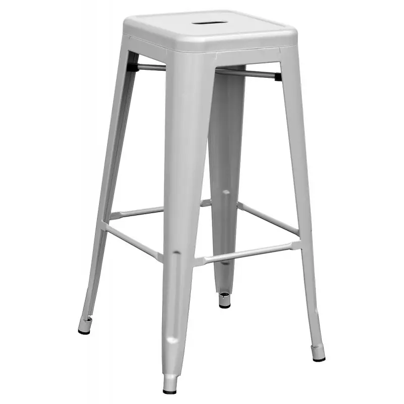 Taburete apilable tolix acero gris plata - Taburetes hosteleria